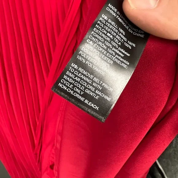 WHBM | Size 14. Red Crepe Pleated dress - Picture 13 of 13